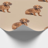 Wasserfarbe Daschund Hund Tier Geschenkpapier (Ecke)