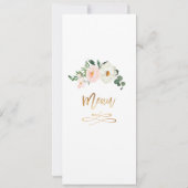 Wasserfarbe Delikate Blumenmenü Einladung (Rückseite)