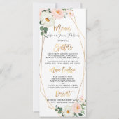 Wasserfarbe Delikate Blumenmenü Einladung (Vorderseite)