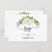 Wasserfarbe Delikate Blütenhochzeit RSVP Karte (Vorne/Hinten)