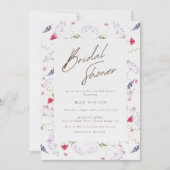 Wasserfarbe Delikates Brautparty Wildblume Einladung (Vorderseite)