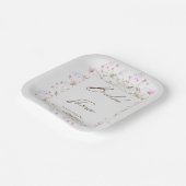 Wasserfarbe Delikates Brautparty Wildblume Pappteller (Gewinkelt)