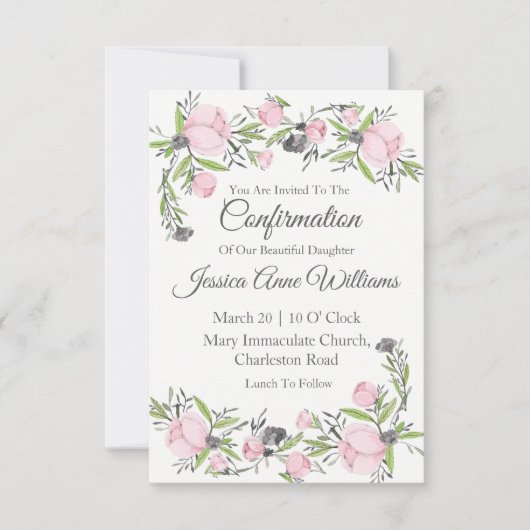 Wasserfarbe der Bestätigung Einladung (Vorderseite)