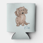 Wasserfarbe der Dackel nur auf Dose kühler Dosenkühler (Vorderseite)