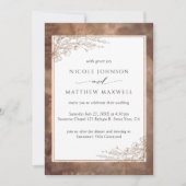 Wasserfarbe der Erde, handgezeichnete Flora, Hochz Einladung (Vorderseite)