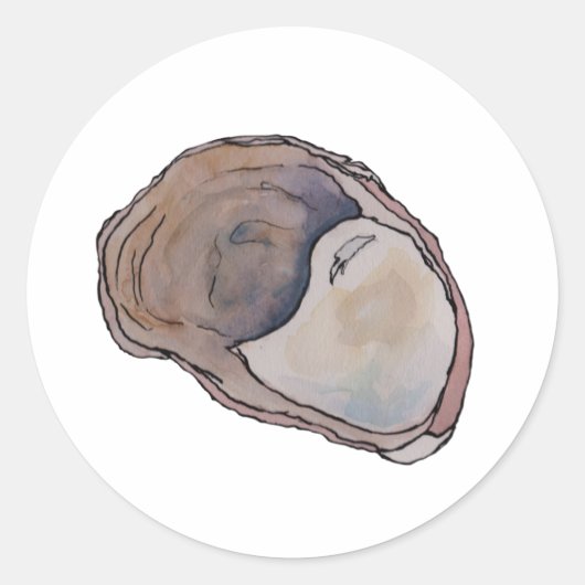 Wasserfarbe der Muschel Slipper Runder Aufkleber (Vorderseite)
