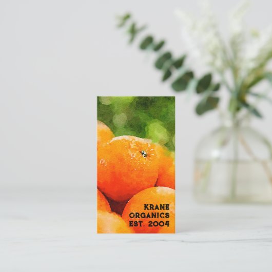 Wasserfarbe der Orangen Visitenkarte (Stehend Vorderseite)
