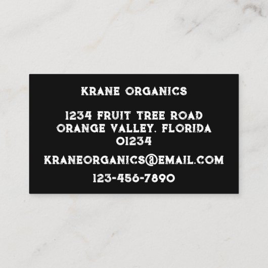 Wasserfarbe der Orangen Visitenkarte (Rückseite)