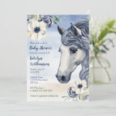 Wasserfarbe der Ranch mit Blume Babydusche Einladung (Stehend Vorderseite)