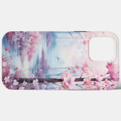 Wasserfarbe, der rosa Wald Case-Mate iPhone Hülle (Rückseite (Horizontal))