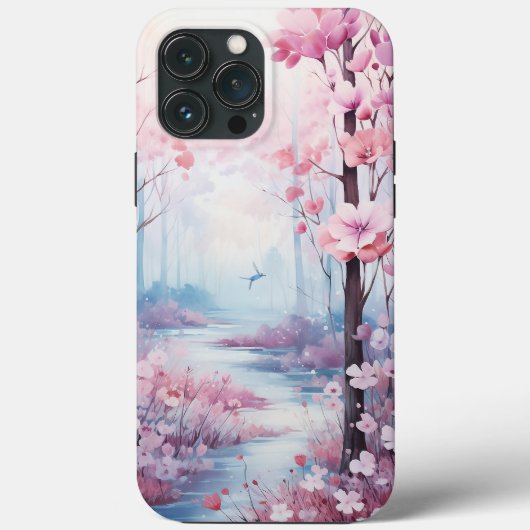 Wasserfarbe, der rosa Wald Case-Mate iPhone Hülle (Rückseite)