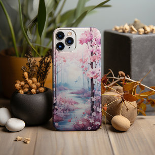 Wasserfarbe, der rosa Wald Case-Mate iPhone Hülle