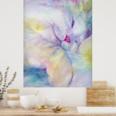 Wasserfarbe der weißen Katze, die auf einem weißen Poster (Küche)