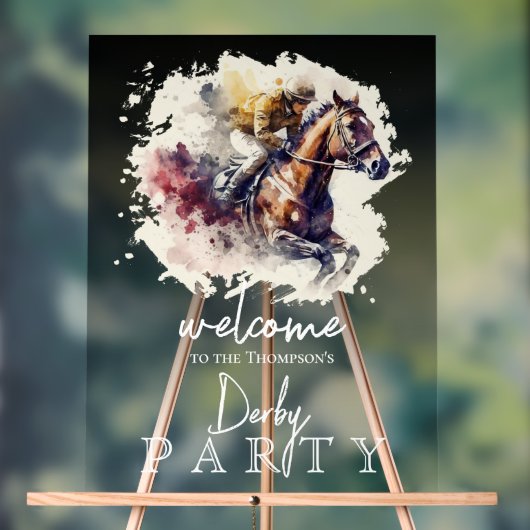 Wasserfarbe Derby Party Acrylschild (Neutral)