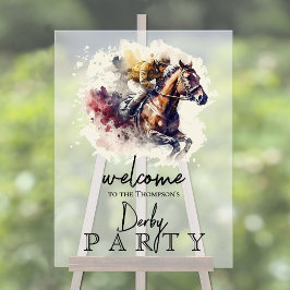 Wasserfarbe Derby Party Acrylschild