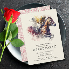 Wasserfarbe Derby Party Einladung