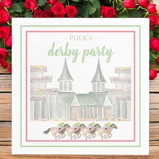 Wasserfarbe Derby Party Jockeys Racing Custom Serviette