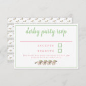 Wasserfarbe Derby Party Jockeys Racing RSVP Karte (Vorne/Hinten)