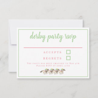 Wasserfarbe Derby Party Jockeys Racing RSVP Karte