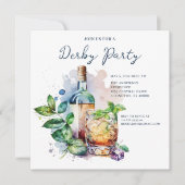 Wasserfarbe Derby Party Minze Julep Einladung (Vorderseite)