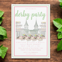 Wasserfarbe Derby Party Racing Gebäude Einladung