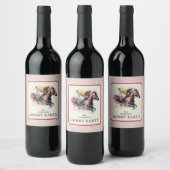 Wasserfarbe Derby Racehorse Rot Weinetikett (Flaschen)