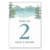 Wasserfarbe des Bergsees Tischnummer (Vorderseite)