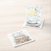 Wasserfarbe des Brautparty frisch Rechteckiger Pappuntersetzer (Vor Ort)