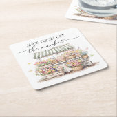 Wasserfarbe des Brautparty frisch Rechteckiger Pappuntersetzer (angewinkelt)