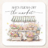 Wasserfarbe des Brautparty frisch Rechteckiger Pappuntersetzer (Vorderseite)