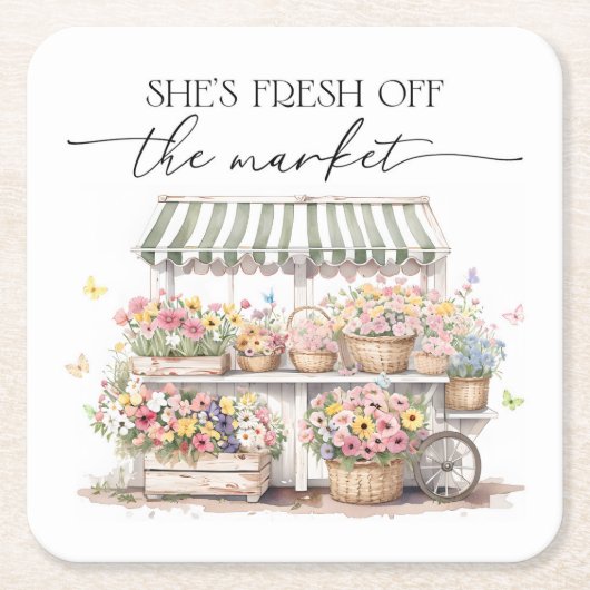 Wasserfarbe des Brautparty frisch Rechteckiger Pappuntersetzer (Vorderseite)