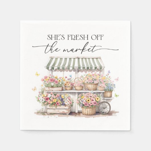 Wasserfarbe des Brautparty frisch Serviette (Vorderseite)