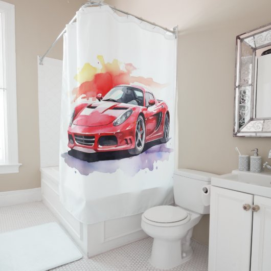 Wasserfarbe des Fahrzeugs Duschvorhang (Beispiel)