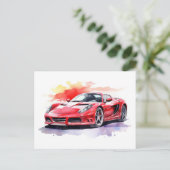 Wasserfarbe des Fahrzeugs Postkarte (Stehend Vorderseite)