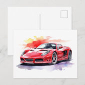 Wasserfarbe des Fahrzeugs Postkarte (Vorne/Hinten)