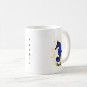 Wasserfarbe des hellblauen Meerpferdes Kaffeetasse (VorderseiteRechts)