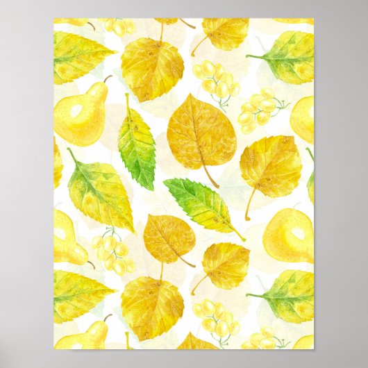 Wasserfarbe des Herbstes Poster (Vorne)