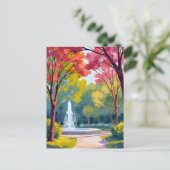 Wasserfarbe des Herbstparks Postkarte (Stehend Vorderseite)