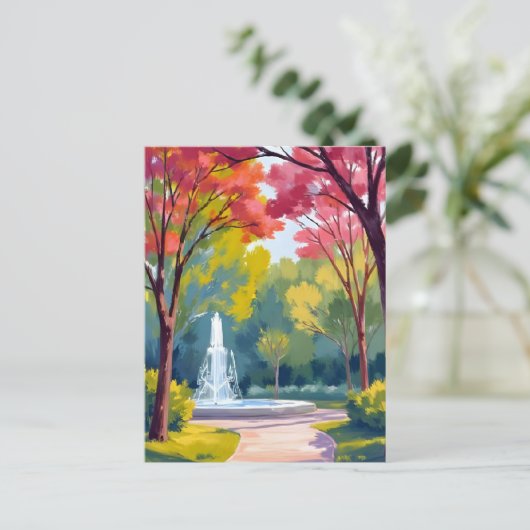 Wasserfarbe des Herbstparks Postkarte (Stehend Vorderseite)