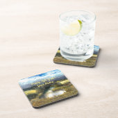 Wasserfarbe des Herbstteiches Getränkeuntersetzer (Rechte Seite)