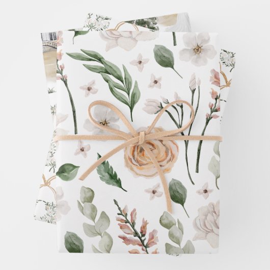 Wasserfarbe des Hochzeitsseins Brautparty Geschenkpapier Set (Beispiel)