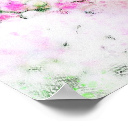 Wasserfarbe des Kolibris Poster (Ecke)