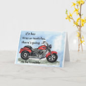 Wasserfarbe des Kraftrades Harley Fat Tire Karte (Gelbe Blume)