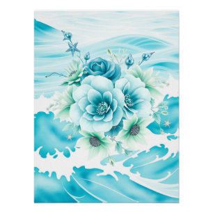 Wasserfarbe des Meeres Poster