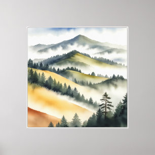 Wasserfarbe des Monte Tamalpais Leinwanddruck