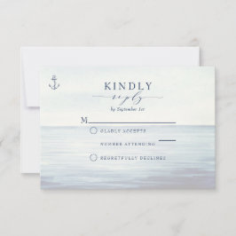 Wasserfarbe des Nautischen Anchors RSVP Karte