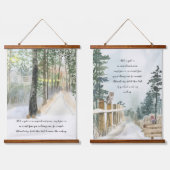 Wasserfarbe des ruhigen Waldes Wandteppich Mit Holzrahmen (Doppelt)
