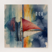 Wasserfarbe des Schiffes beim Tropfen von Meeresfa Puzzle (Horizontal)