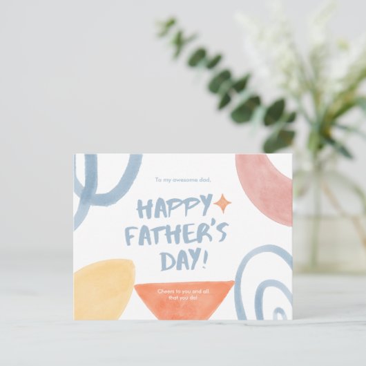 Wasserfarbe des Vaters Postkarte (Stehend Vorderseite)