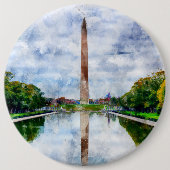 Wasserfarbe des Washington Monuments mit Reflektio Button (Vorderseite)